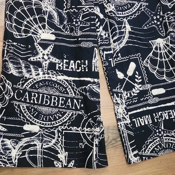 NEW Joie Linen Blend Wide Leg Nautical Coastal Beach Cropped Pant Size Small - Picture 2 of 6